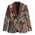 Bula Fiji Classic Masi Tapa Blazer Vintage Brown - Polynesian Pride