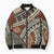 Bula Fiji Classic Masi Tapa Bomber Puffer Jacket Vintage Brown - Polynesian Pride