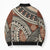 Bula Fiji Classic Masi Tapa Bomber Puffer Jacket Vintage Brown - Polynesian Pride