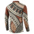 Bula Fiji Classic Masi Tapa Button Sweatshirt Vintage Brown - Polynesian Pride