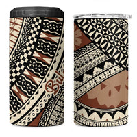 Bula Fiji Classic Masi Tapa 4 in 1 Can Cooler Tumbler Vintage Brown - Polynesian Pride
