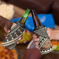 Bula Fiji Classic Masi Tapa 4 in 1 Can Cooler Tumbler Vintage Brown - Polynesian Pride