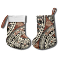 Bula Fiji Classic Masi Tapa Christmas Stocking Vintage Brown - Polynesian Pride
