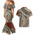 Bula Fiji Classic Masi Tapa Couples Matching Mermaid Dress and Hawaiian Shirt Vintage Brown - Polynesian Pride