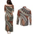 Bula Fiji Classic Masi Tapa Couples Matching Puletasi and Long Sleeve Button Shirt Vintage Brown - Polynesian Pride