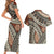 Bula Fiji Classic Masi Tapa Couples Matching Short Sleeve Bodycon Dress and Hawaiian Shirt Vintage Brown - Polynesian Pride