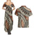 Bula Fiji Classic Masi Tapa Couples Matching Summer Maxi Dress and Hawaiian Shirt Vintage Brown - Polynesian Pride