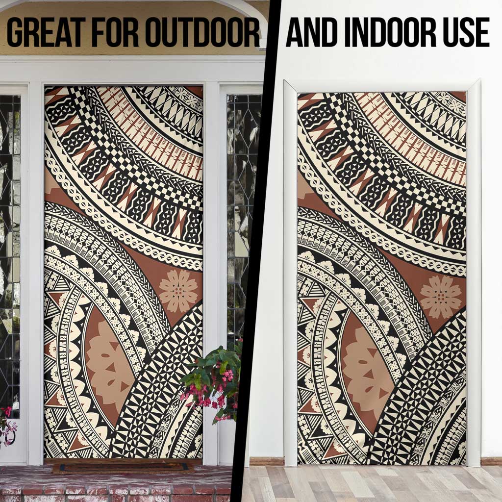 Bula Fiji Classic Masi Tapa Door Cover Vintage Brown - Polynesian Pride