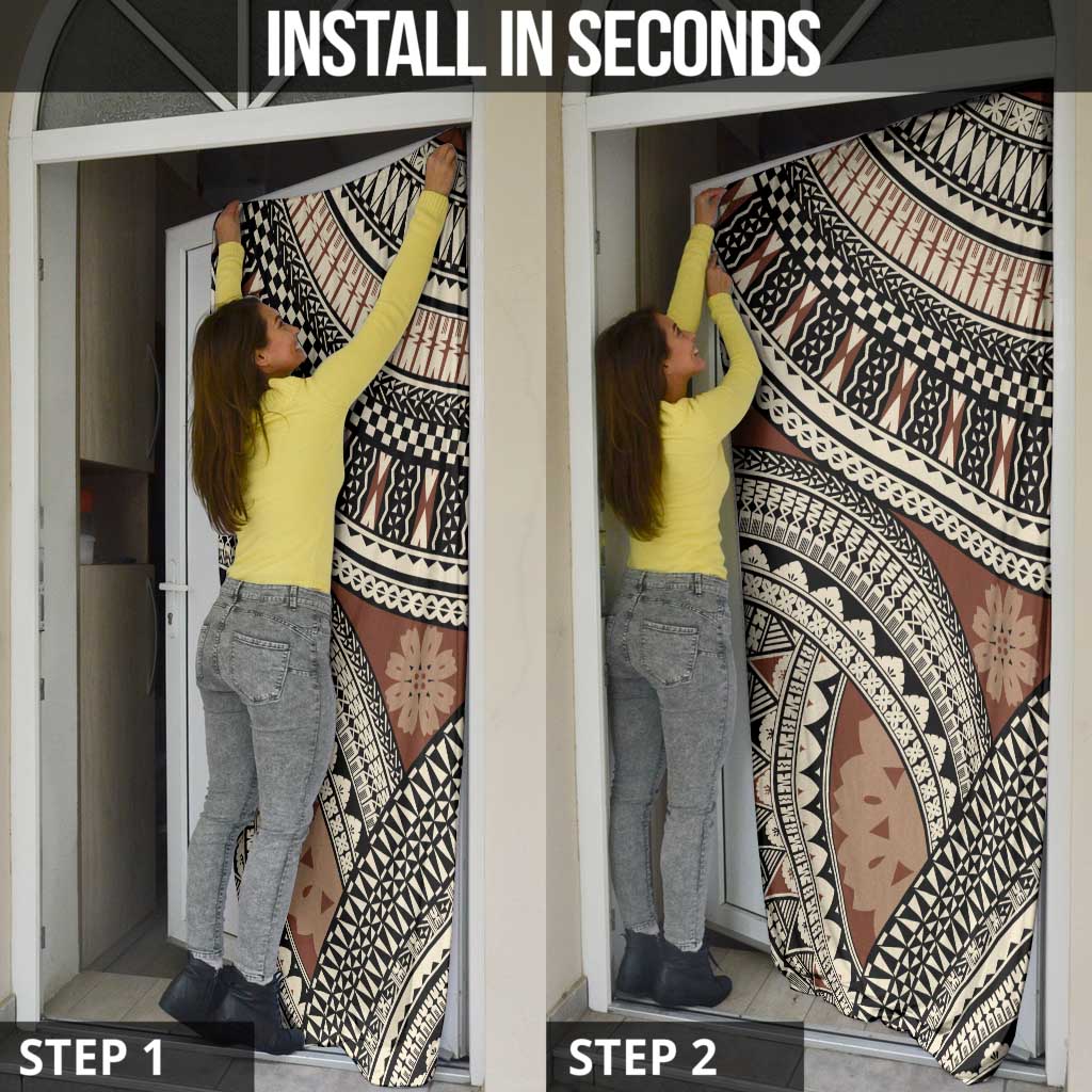 Bula Fiji Classic Masi Tapa Door Cover Vintage Brown - Polynesian Pride