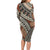 Bula Fiji Classic Masi Tapa Family Matching Long Sleeve Bodycon Dress and Hawaiian Shirt Vintage Brown - Polynesian Pride