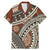 Bula Fiji Classic Masi Tapa Family Matching Mermaid Dress and Hawaiian Shirt Vintage Brown - Polynesian Pride