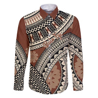 Bula Fiji Classic Masi Tapa Family Matching Mermaid Dress and Hawaiian Shirt Vintage Brown - Polynesian Pride