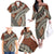 Bula Fiji Classic Masi Tapa Family Matching Off The Shoulder Long Sleeve Dress and Hawaiian Shirt Vintage Brown - Polynesian Pride