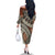 Bula Fiji Classic Masi Tapa Family Matching Off The Shoulder Long Sleeve Dress and Hawaiian Shirt Vintage Brown - Polynesian Pride