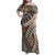 Bula Fiji Classic Masi Tapa Family Matching Off Shoulder Maxi Dress and Hawaiian Shirt Vintage Brown - Polynesian Pride
