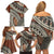 Bula Fiji Classic Masi Tapa Family Matching Off Shoulder Short Dress and Hawaiian Shirt Vintage Brown - Polynesian Pride