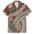 Bula Fiji Classic Masi Tapa Family Matching Off Shoulder Short Dress and Hawaiian Shirt Vintage Brown - Polynesian Pride