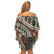 Bula Fiji Classic Masi Tapa Family Matching Off Shoulder Short Dress and Hawaiian Shirt Vintage Brown - Polynesian Pride