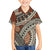 Bula Fiji Classic Masi Tapa Family Matching Off Shoulder Short Dress and Hawaiian Shirt Vintage Brown - Polynesian Pride