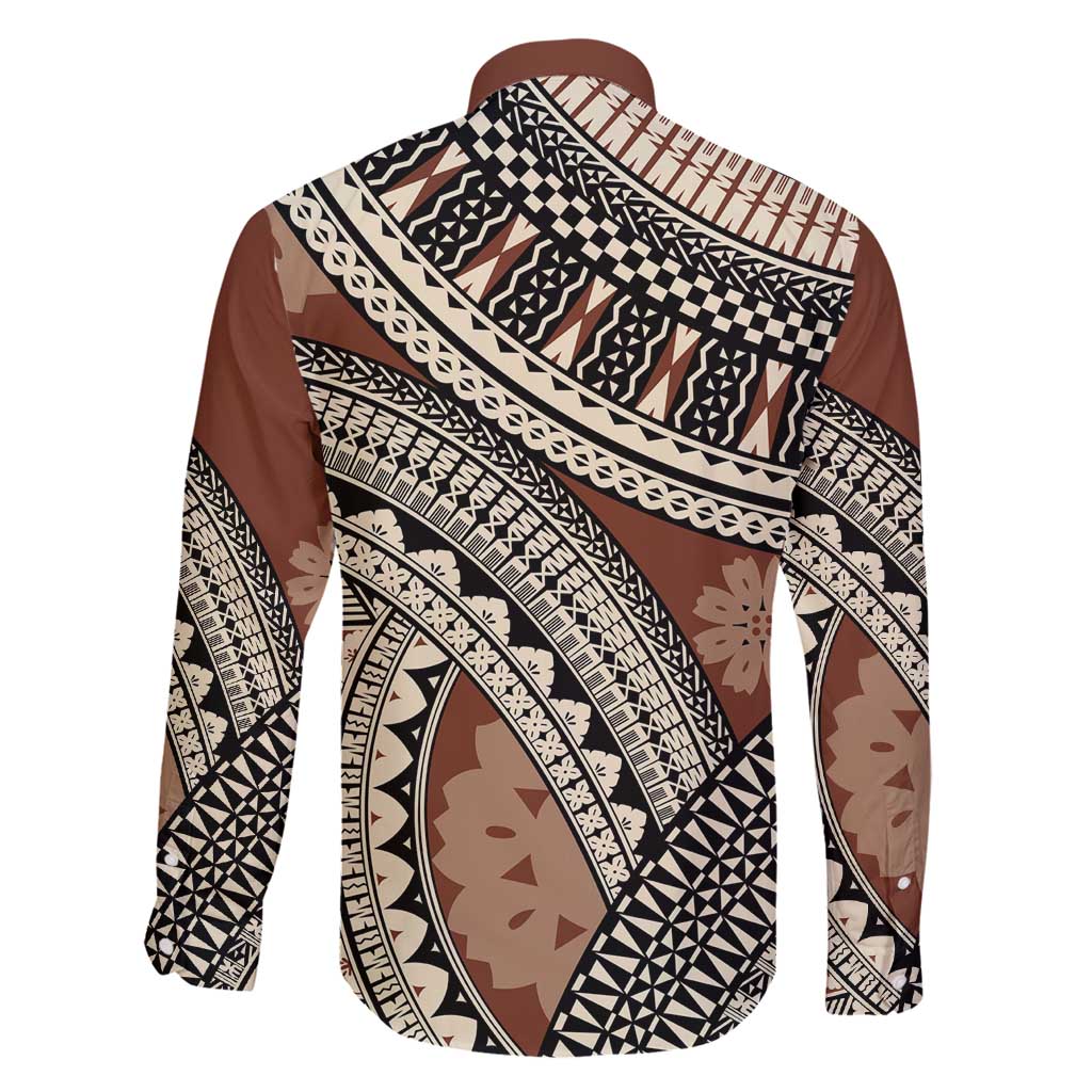 Bula Fiji Classic Masi Tapa Family Matching Summer Maxi Dress and Hawaiian Shirt Vintage Brown - Polynesian Pride