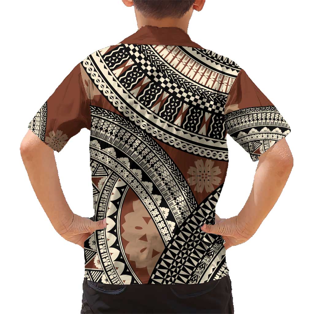 Bula Fiji Classic Masi Tapa Hawaiian Shirt Vintage Brown - Polynesian Pride