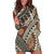 Bula Fiji Classic Masi Tapa Hoodie Dress Vintage Brown - Polynesian Pride