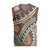 Bula Fiji Classic Masi Tapa Christmas Knitted V-Neck Vest Vintage Brown - Polynesian Pride