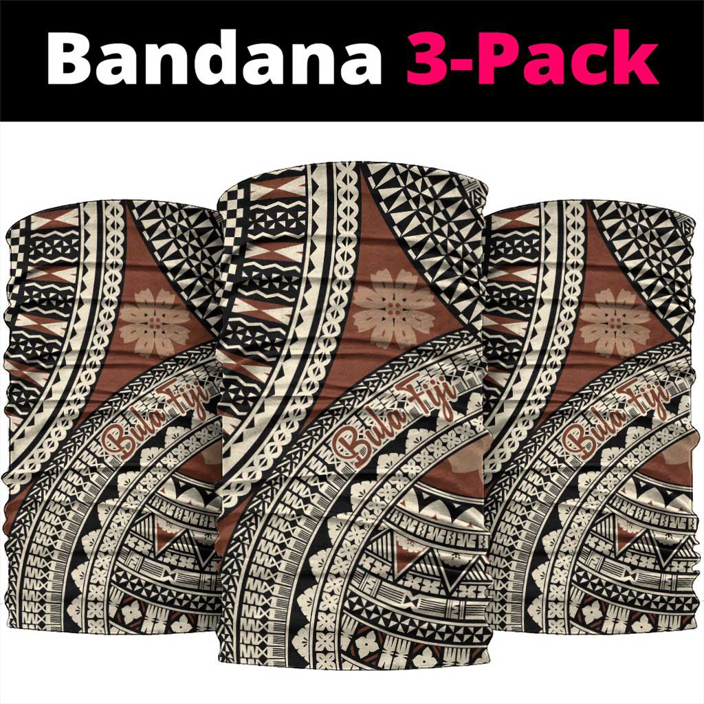 Bula Fiji Classic Masi Tapa Neck Gaiter Vintage Brown - Polynesian Pride