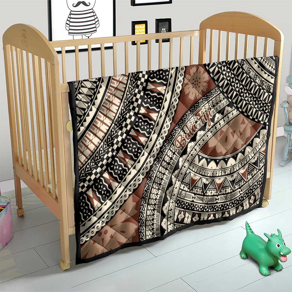 Bula Fiji Classic Masi Tapa Quilt Vintage Brown - Polynesian Pride
