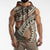 Bula Fiji Classic Masi Tapa Sleeveless Hoodie Vintage Brown - Polynesian Pride