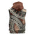 Bula Fiji Classic Masi Tapa Sleeveless Zip Hoodie Vintage Brown - Polynesian Pride