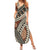 Bula Fiji Classic Masi Tapa Summer Maxi Dress Vintage Brown - Polynesian Pride