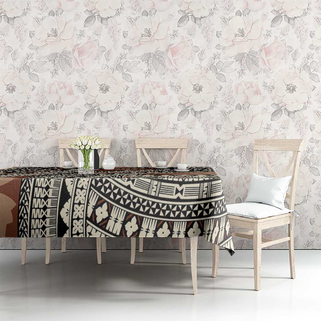 Bula Fiji Classic Masi Tapa Tablecloth Vintage Brown - Polynesian Pride