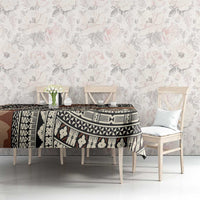 Bula Fiji Classic Masi Tapa Tablecloth Vintage Brown - Polynesian Pride