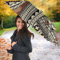 Bula Fiji Classic Masi Tapa Umbrella Vintage Brown - Polynesian Pride