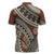 Bula Fiji Classic Masi Tapa Zipper Polo Shirt Vintage Brown - Polynesian Pride