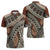 Bula Fiji Classic Masi Tapa Zipper Polo Shirt Vintage Brown - Polynesian Pride