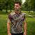 Bula Fiji Classic Masi Tapa Zipper Polo Shirt Vintage Brown - Polynesian Pride