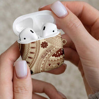 Bula Fiji Classic Masi Tapa AirPods Case Vintage Beige - Polynesian Pride