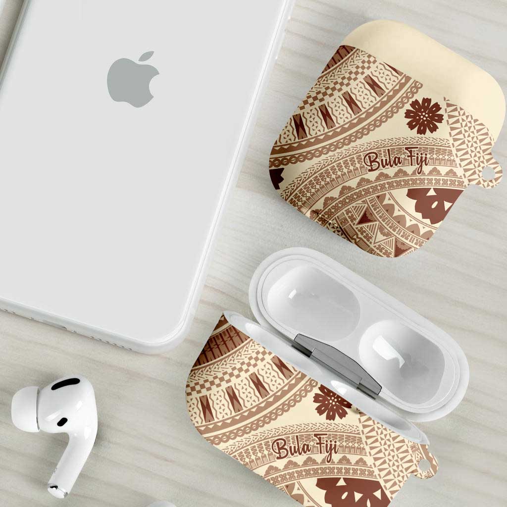 Bula Fiji Classic Masi Tapa AirPods Case Vintage Beige - Polynesian Pride