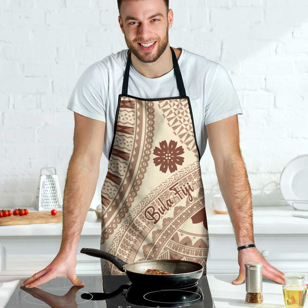 Bula Fiji Classic Masi Tapa Apron Vintage Beige - Polynesian Pride