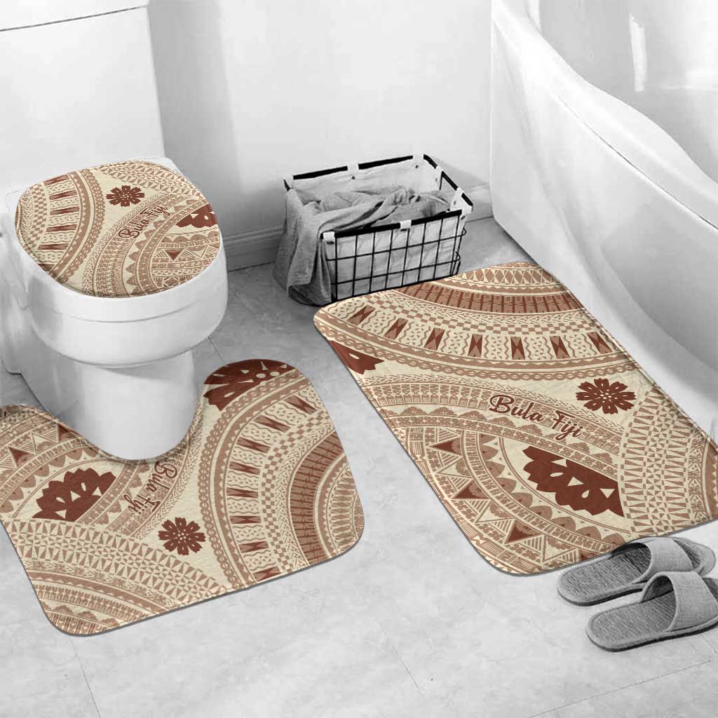 Bula Fiji Classic Masi Tapa Bathroom Set Vintage Beige - Polynesian Pride