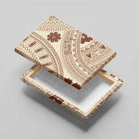 Bula Fiji Classic Masi Tapa Canvas Wall Art Vintage Beige - Polynesian Pride