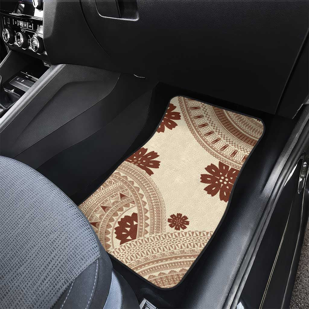 Bula Fiji Classic Masi Tapa Car Mats Vintage Beige - Polynesian Pride