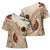 Bula Fiji Classic Masi Tapa Cross Shoulder Shirt Vintage Beige - Polynesian Pride