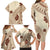 Bula Fiji Classic Masi Tapa Family Matching Long Sleeve Bodycon Dress and Hawaiian Shirt Vintage Beige - Polynesian Pride
