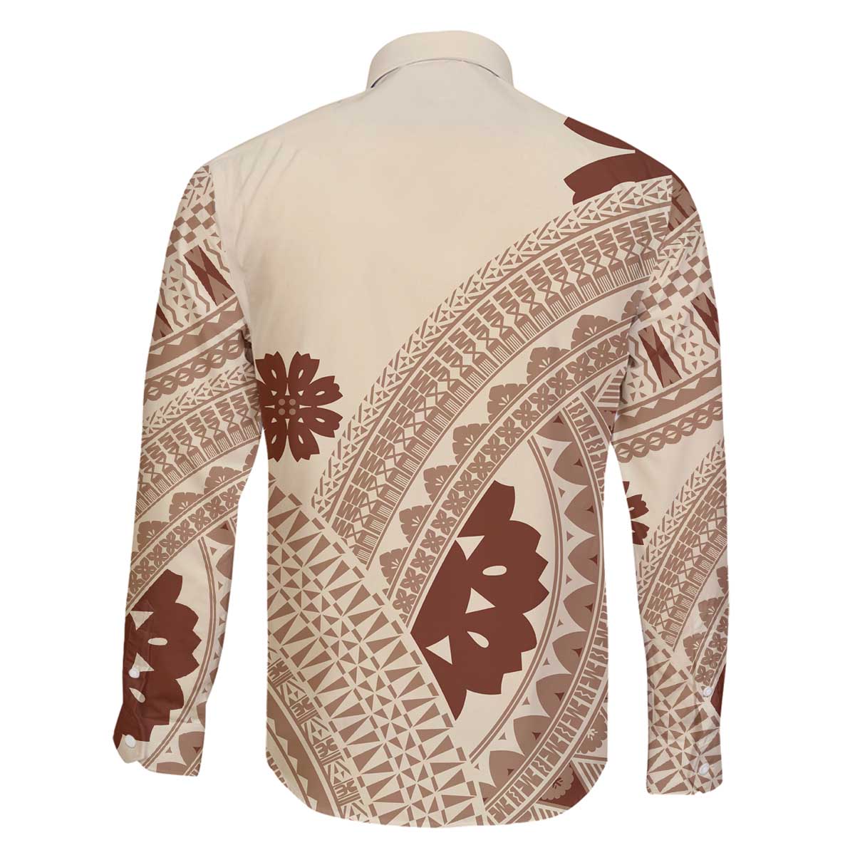 Bula Fiji Classic Masi Tapa Family Matching Off The Shoulder Long Sleeve Dress and Hawaiian Shirt Vintage Beige - Polynesian Pride