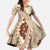 Bula Fiji Classic Masi Tapa Family Matching Off Shoulder Maxi Dress and Hawaiian Shirt Vintage Beige - Polynesian Pride
