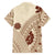 Bula Fiji Classic Masi Tapa Family Matching Off Shoulder Short Dress and Hawaiian Shirt Vintage Beige - Polynesian Pride