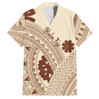 Bula Fiji Classic Masi Tapa Family Matching Puletasi and Hawaiian Shirt Vintage Beige - Polynesian Pride